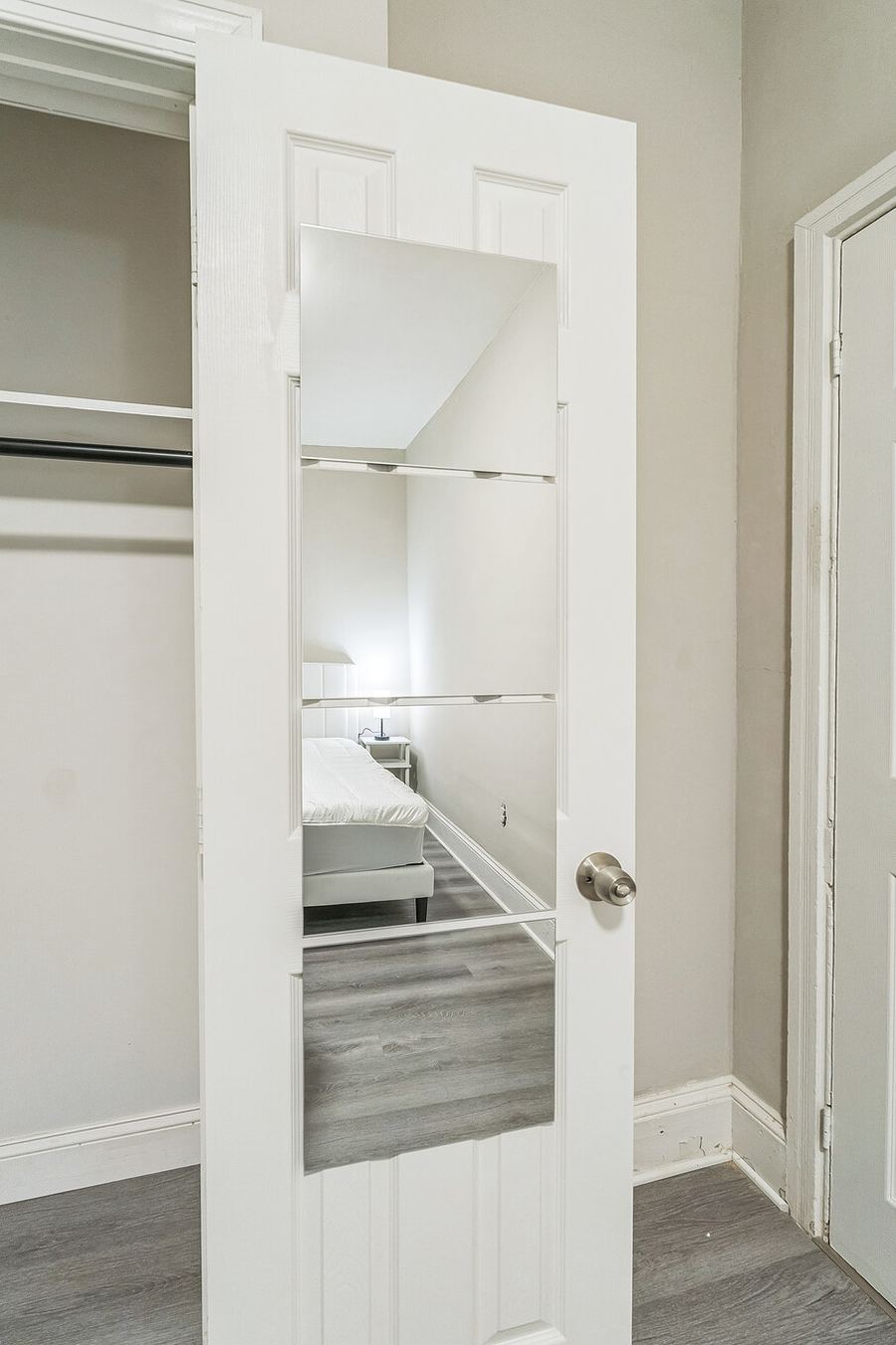 Closet with mirror door